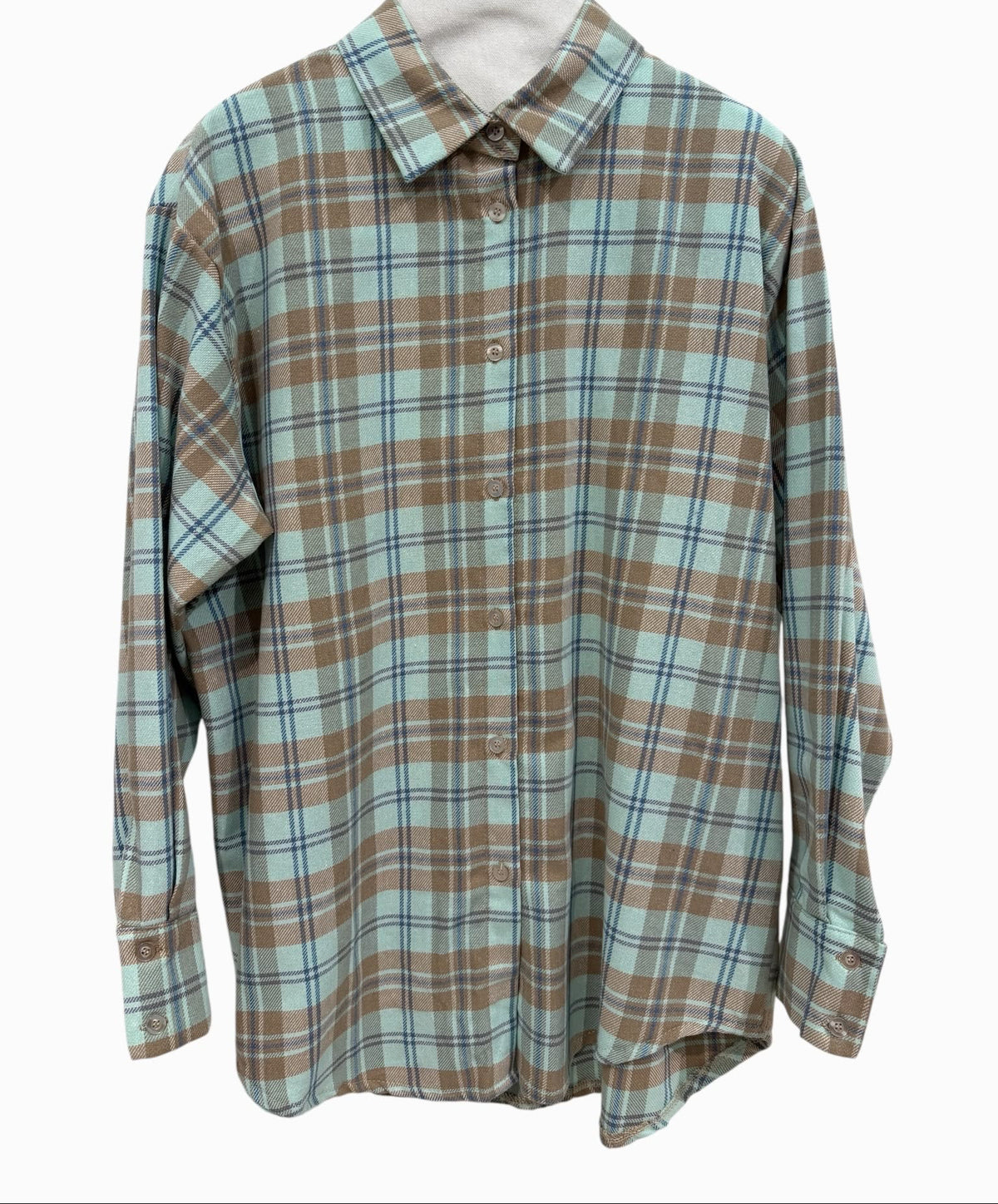 Blouse geruit lichtblauw