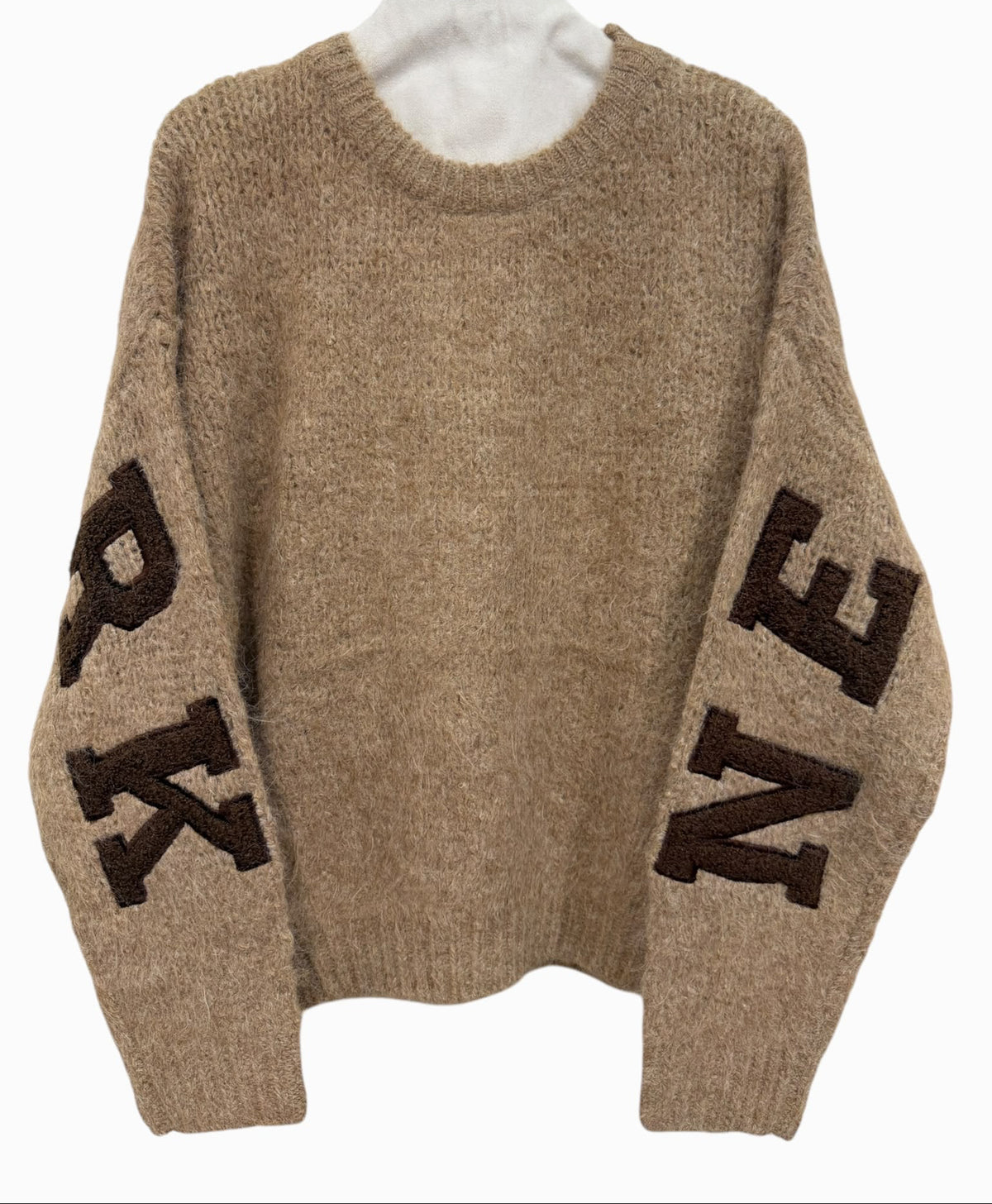 Ruimvallende trui New York camel