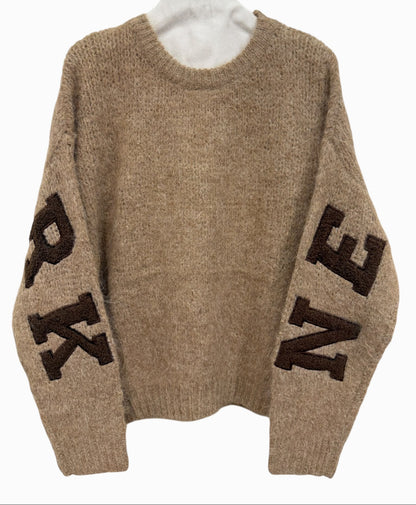 Ruimvallende trui New York camel