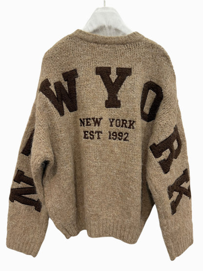 Ruimvallende trui New York camel
