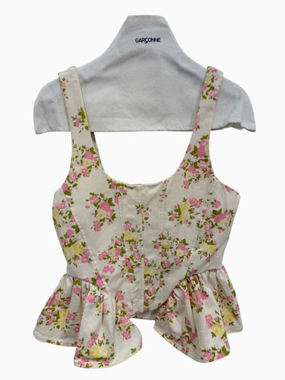 Garçonne top flowers off-white