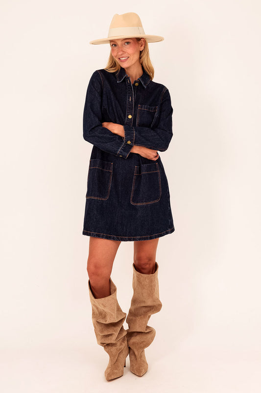 Jeans jurkje donkerblauw