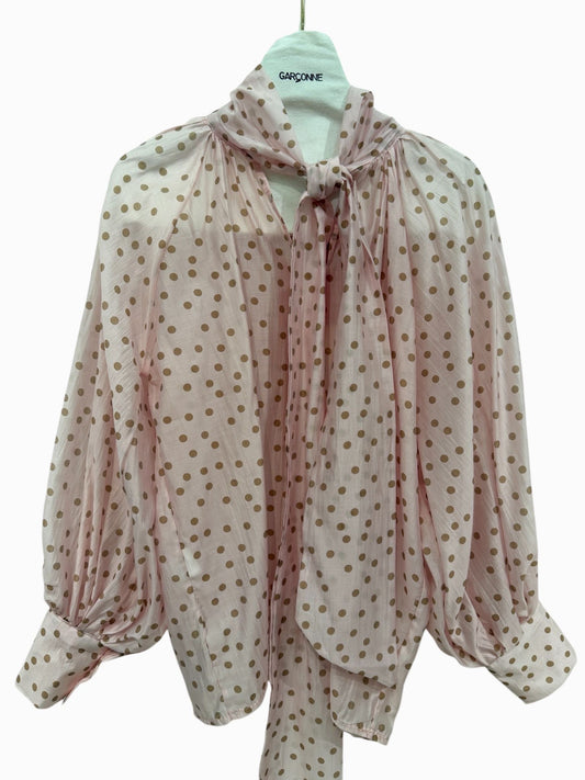 Garçonne striktop polkadots roze