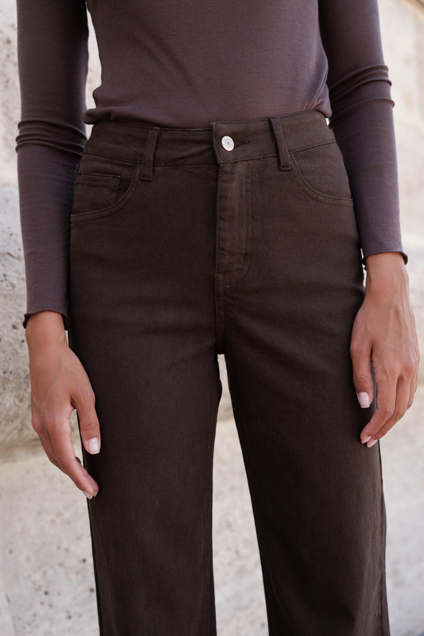 Oraije Barbara straight leg jeans bruin