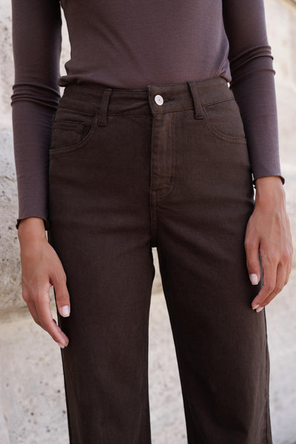 Oraije Barbara straight leg jeans bruin