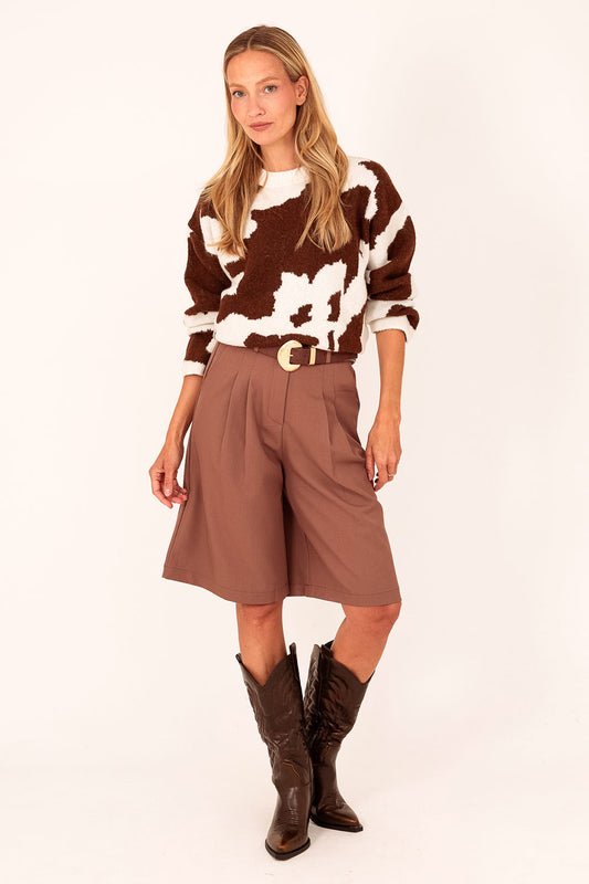 Gebreide trui cow bruin