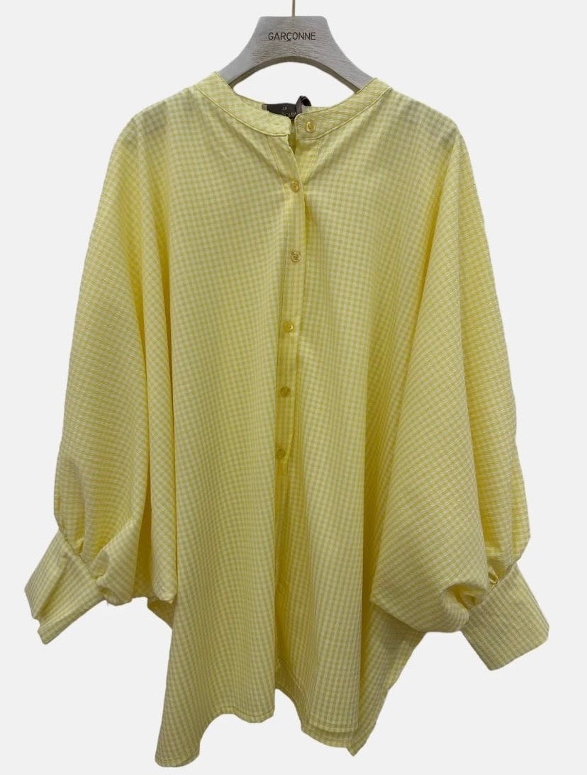 Garçonne geruite wijdvallende blouse (2 kleuren)