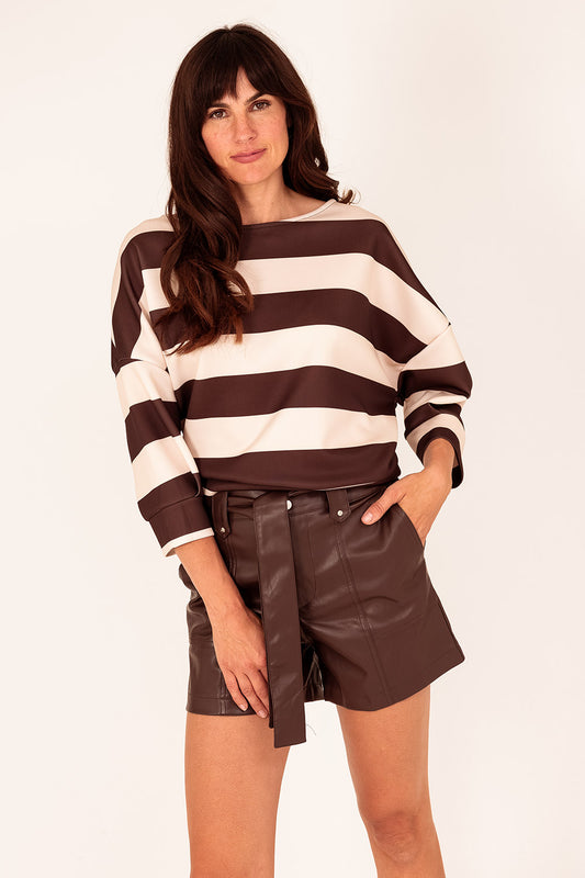 Short vegan leather bruin