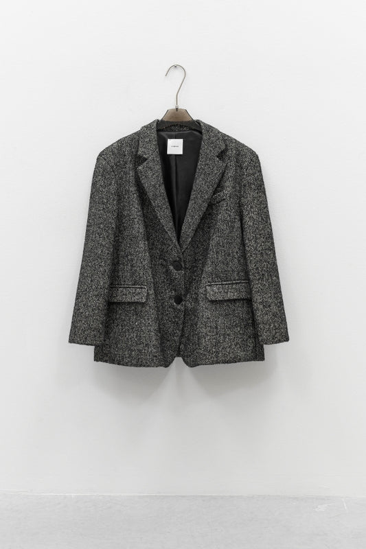 Lumina blazer tweedstof - Zwart