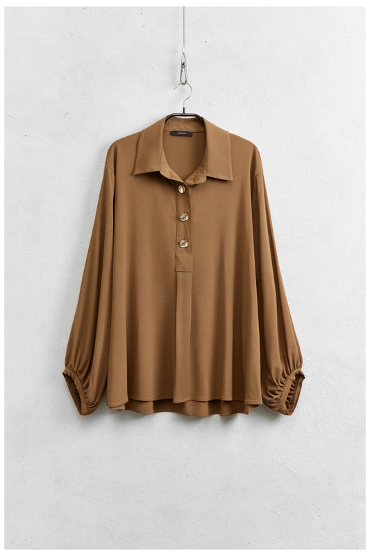 Lumina bouse sierknoop camel