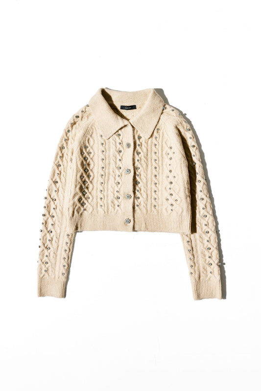 Lumina vest met strass steentjes - Beige