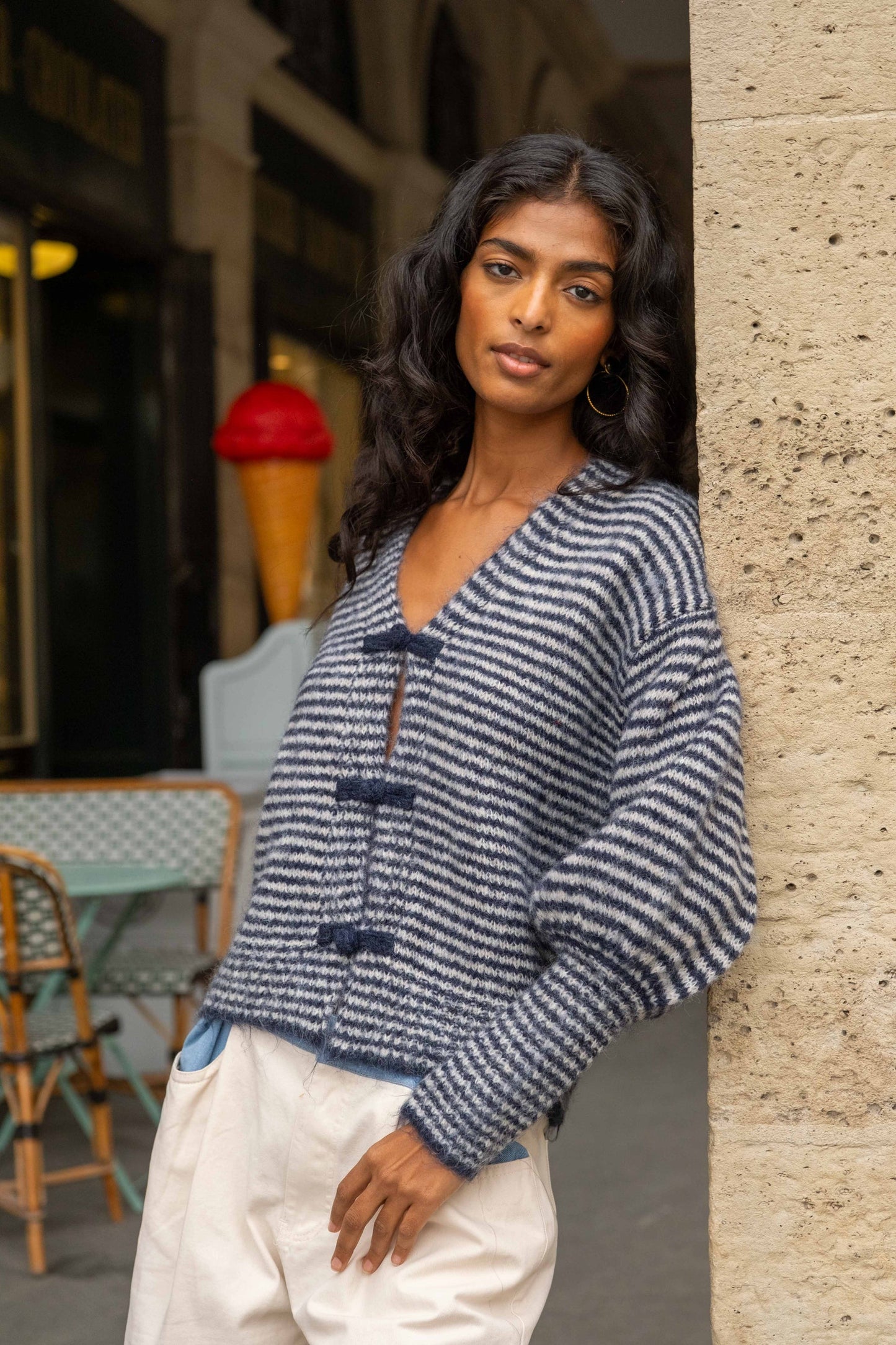 Gold & Silver gestreept vest blauw