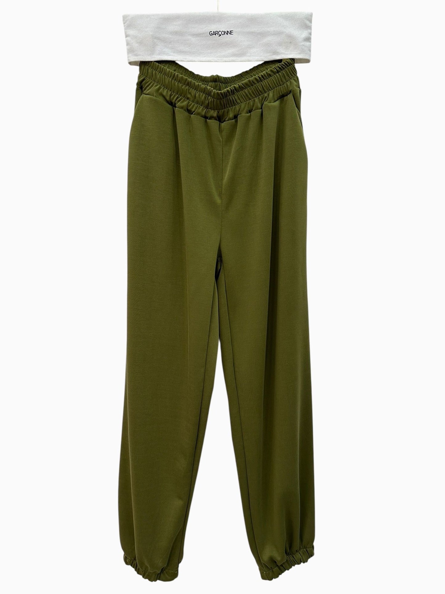 Garçonne comfy broek olijfgroen