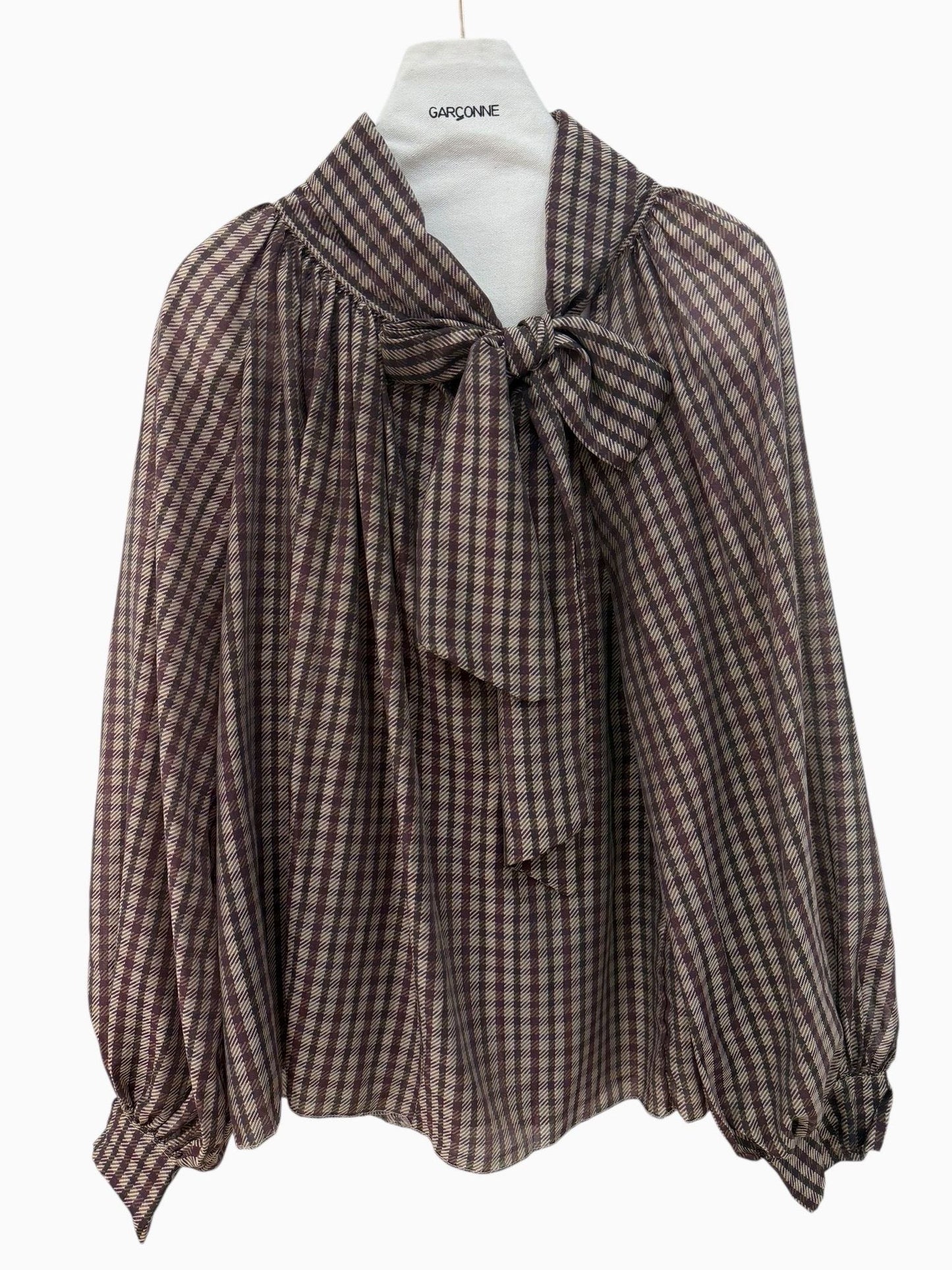 Garçonne blouse ruit bordeaux