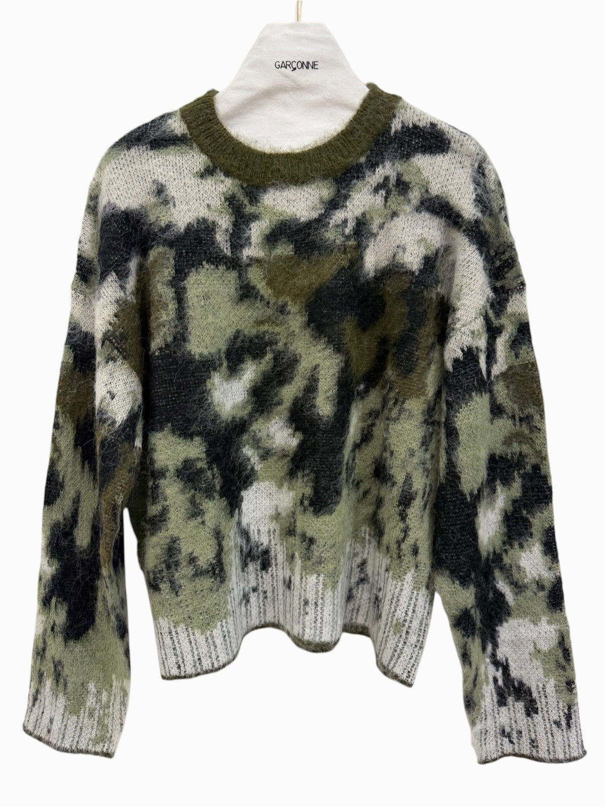 Trui camouflage print kaki
