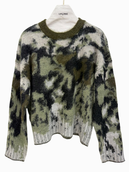 Trui camouflage print kaki