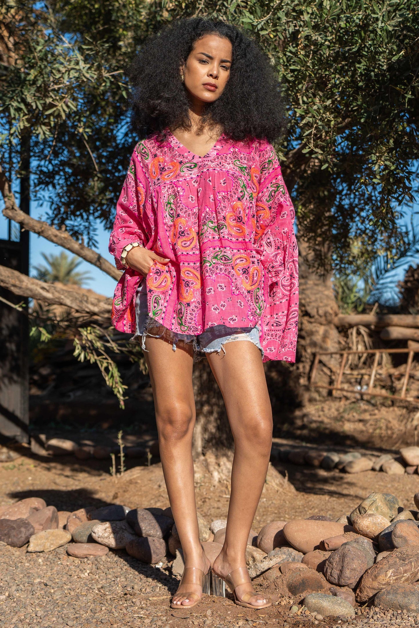 Gold & Silver blouse Bruce roze