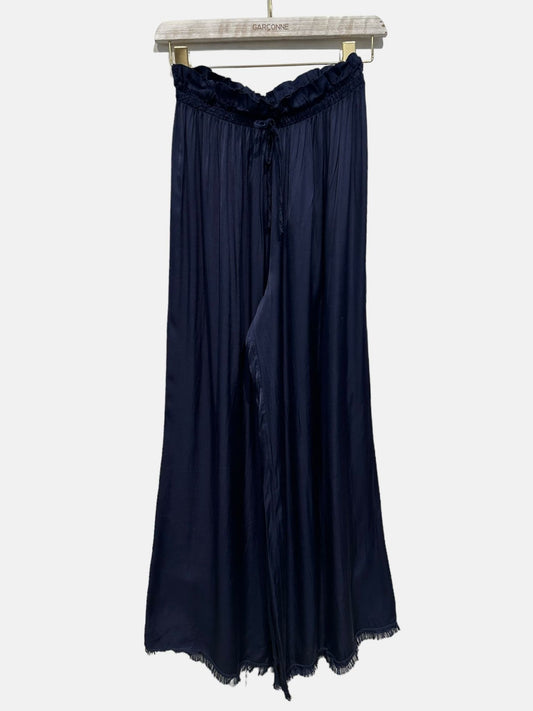 Garçonne wide leg pantalon donkerblauw
