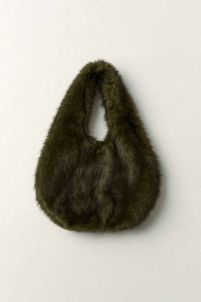 Lumina faux fur tas donkergroen