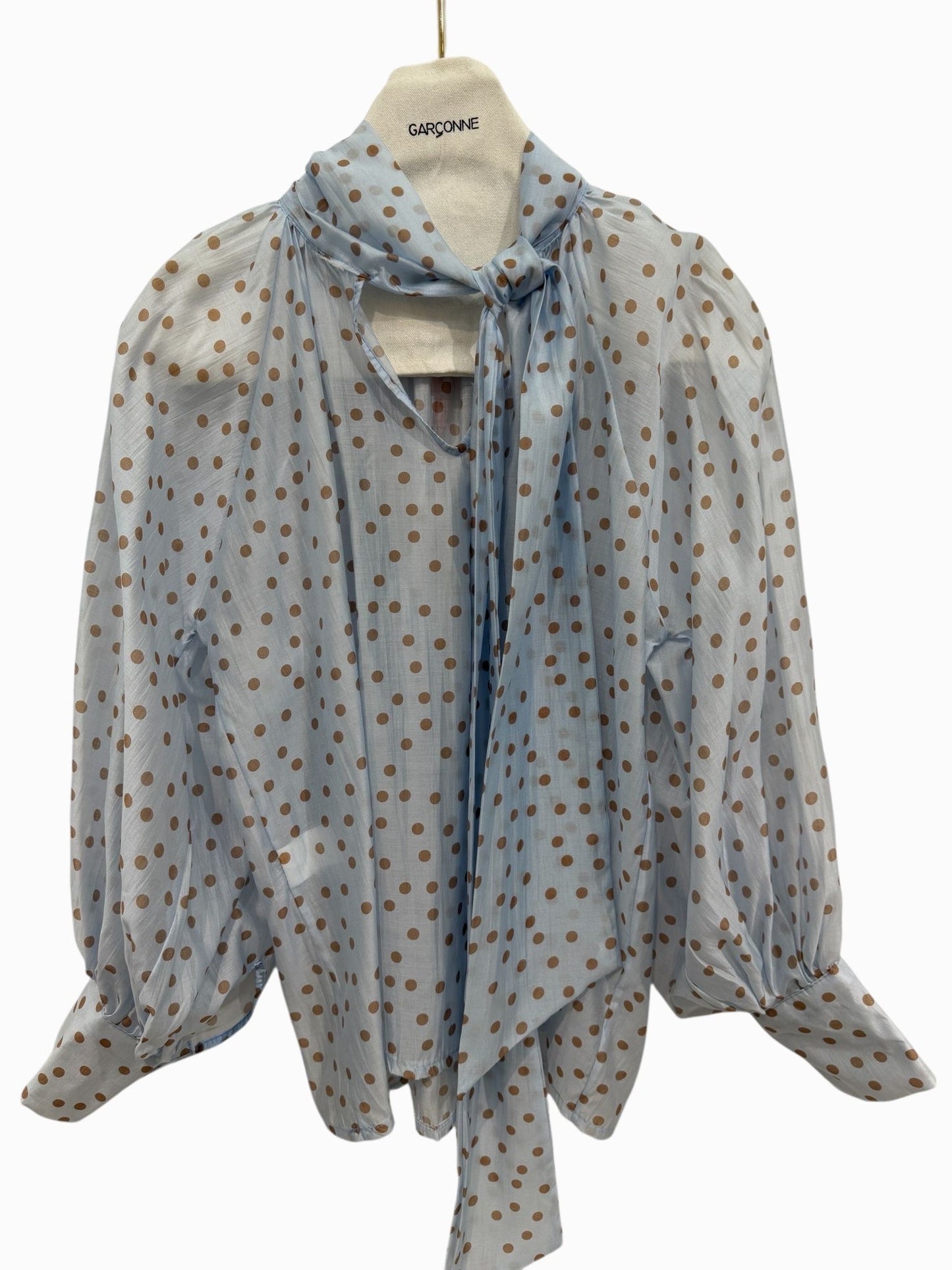 Garçonne striktop polkadots blauw