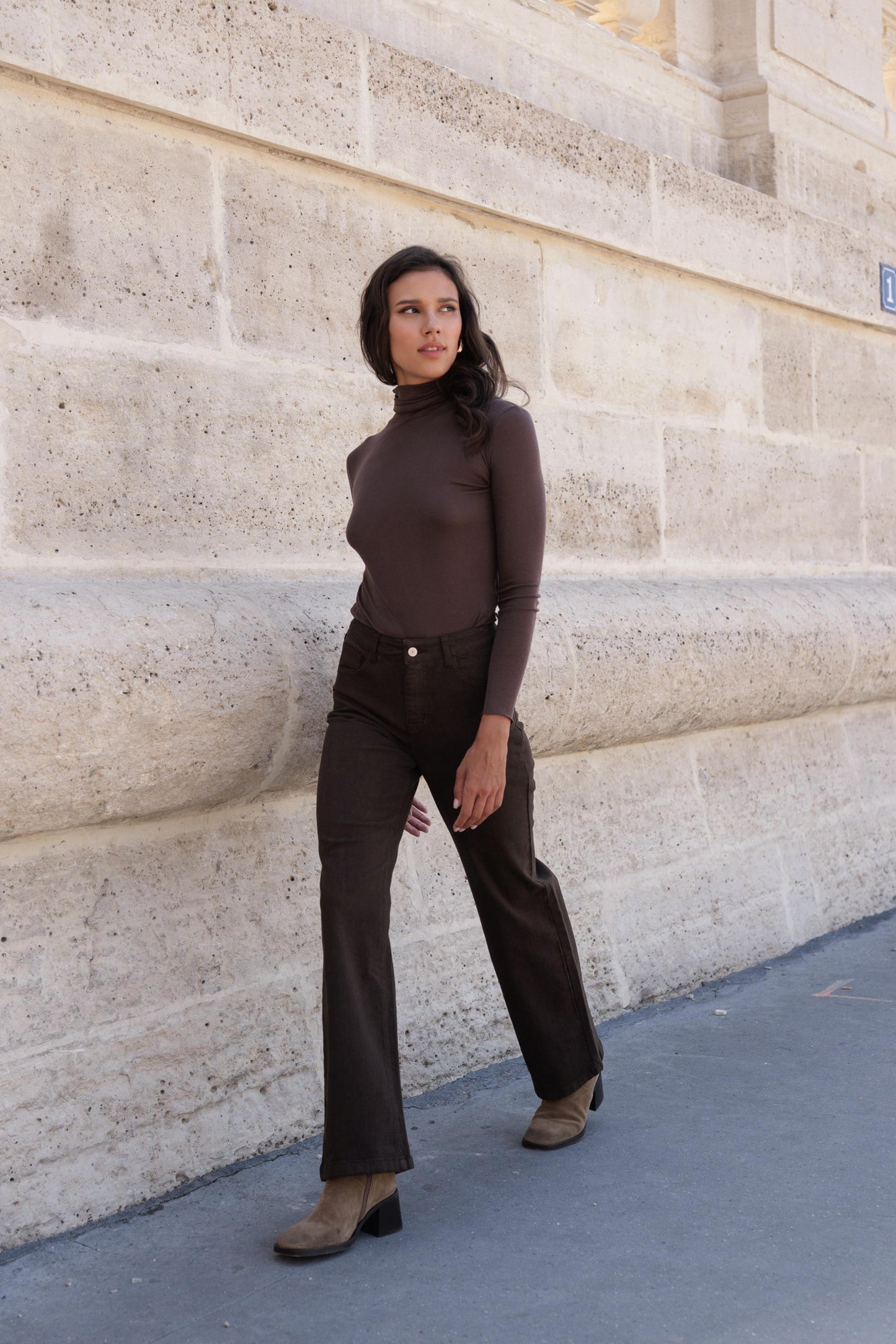 Oraije Barbara straight leg jeans bruin