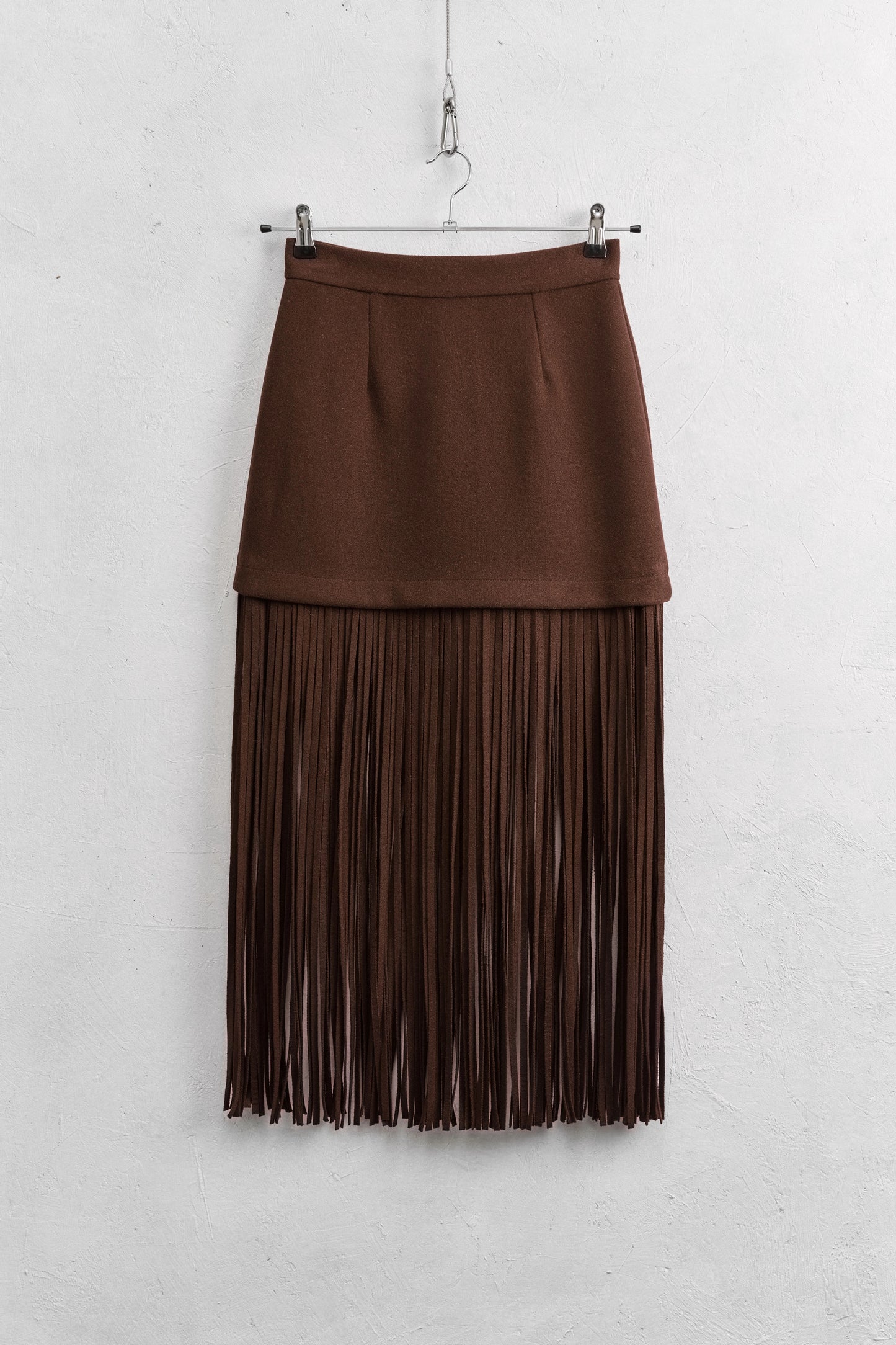 Lumina rok met franjes bruin