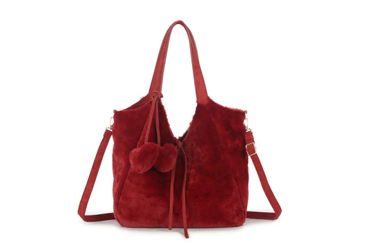 Giuliano kunstbont handtas - Bordeaux rood