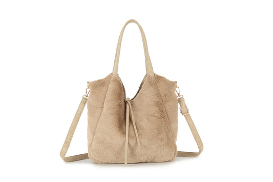 Giuliano kunstbont handtas klein - Beige