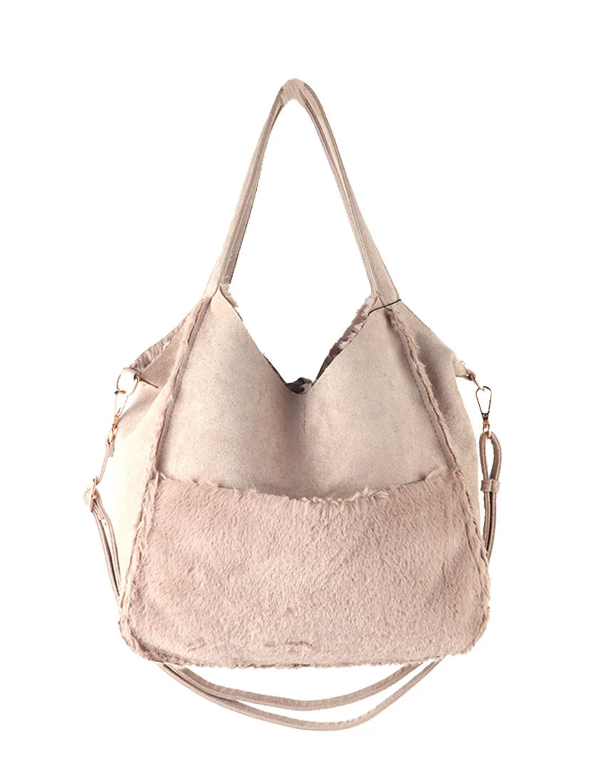 Giuliano kunstbont handtas klein - Beige