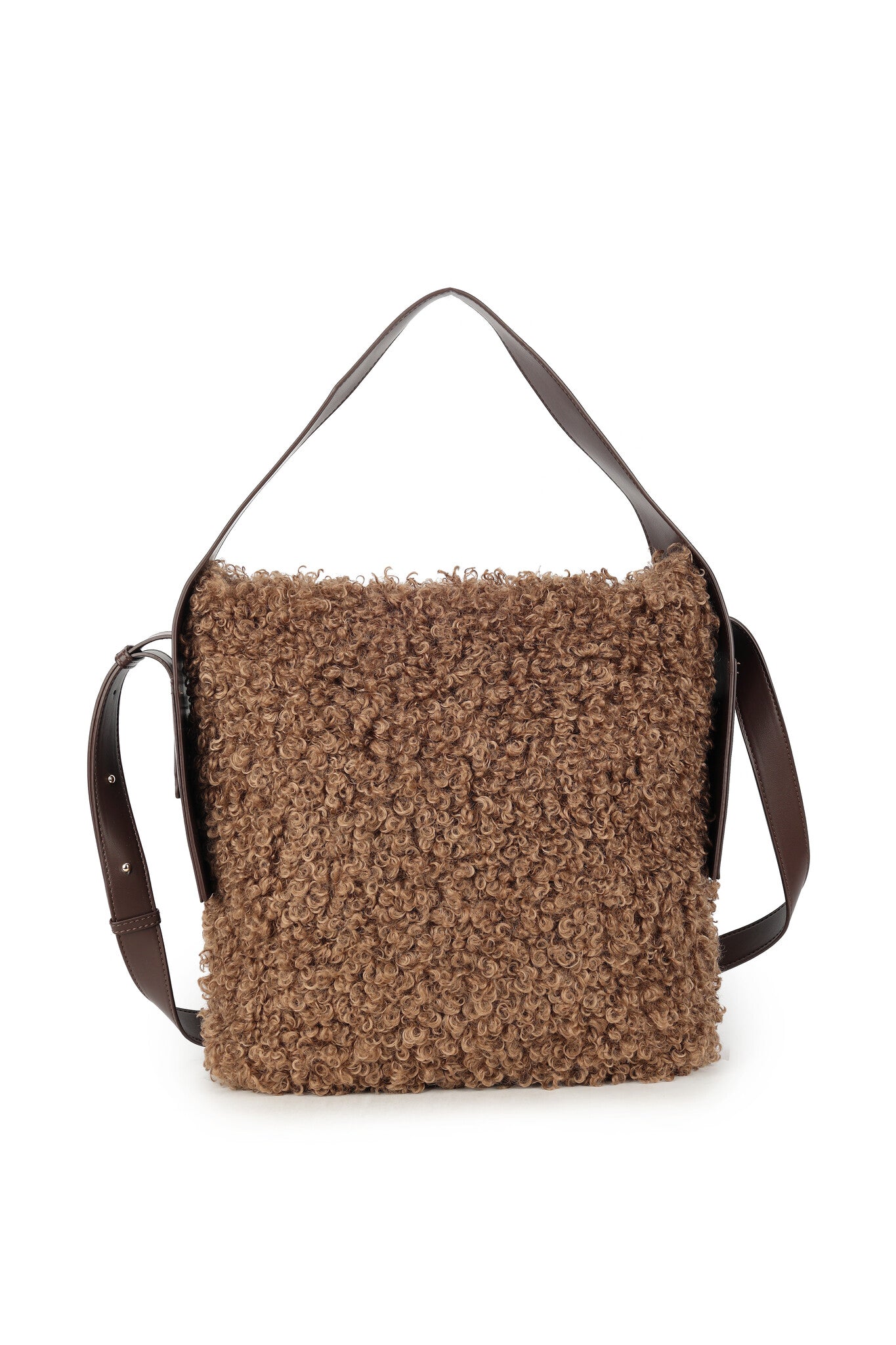 Giuliano fluffy teddy schoudertas - Bruin