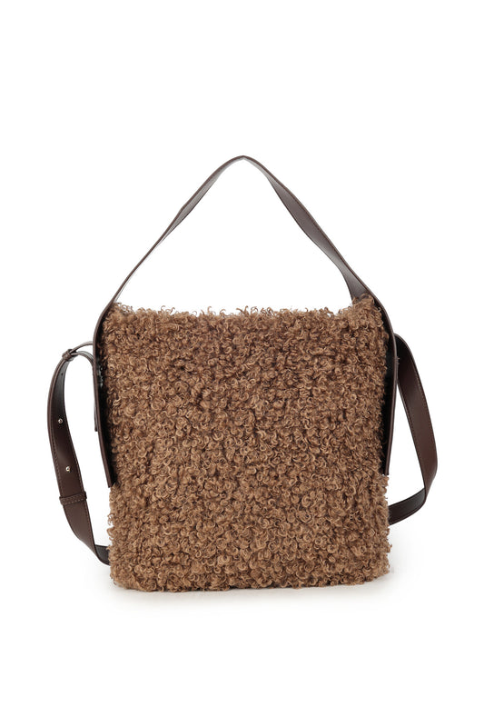 Giuliano fluffy teddy schoudertas - Bruin