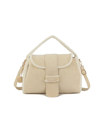 Giuliano teddy handtas met gesp - Beige