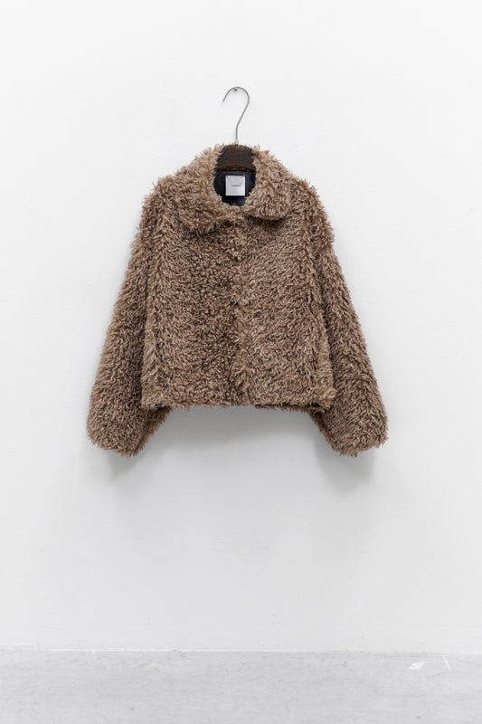 Lumina faux fur jas - Camel