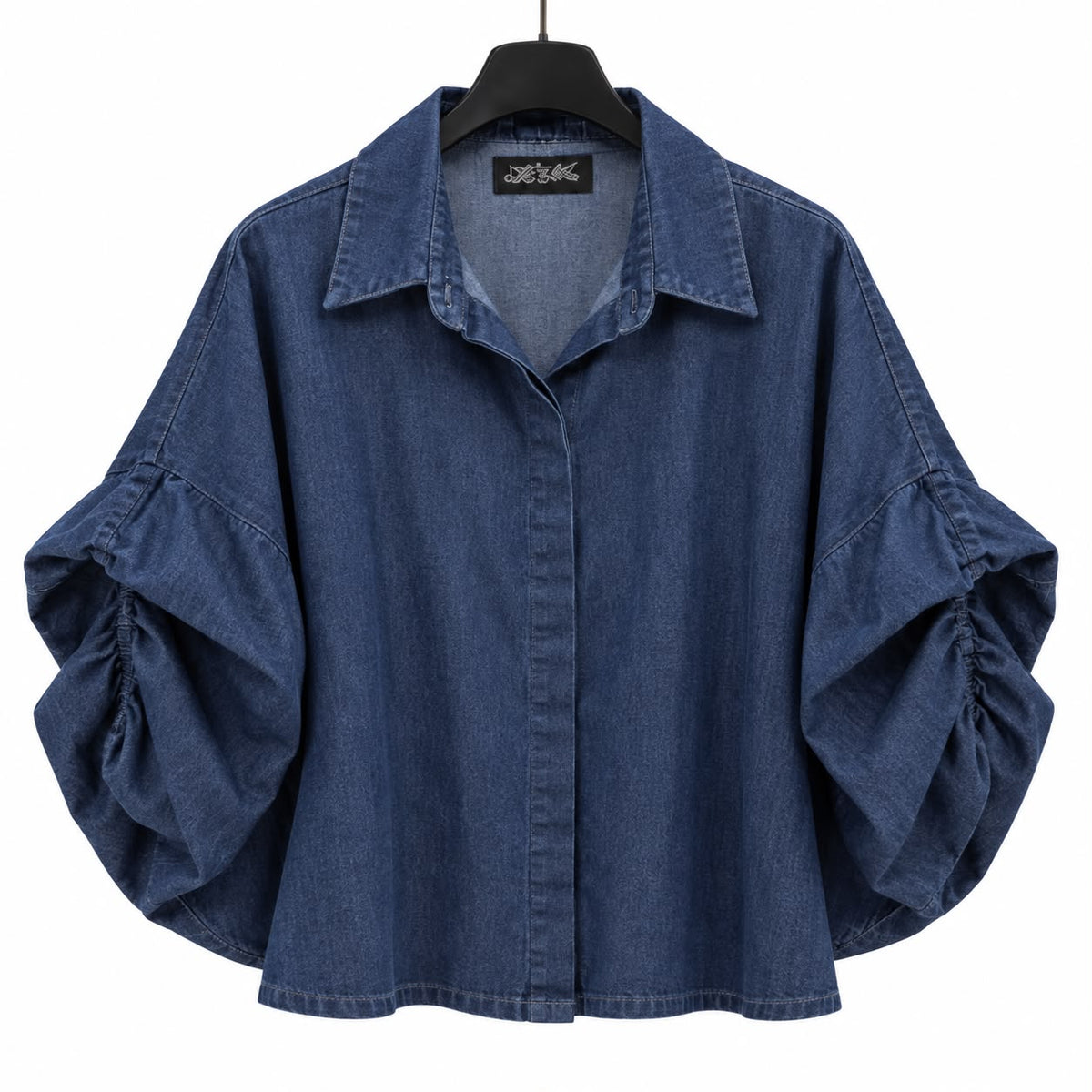Balloon blouse denim blauw