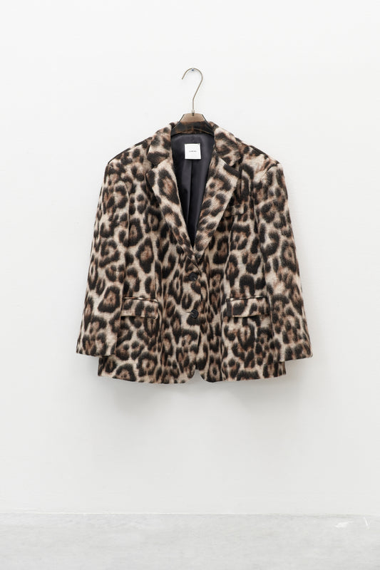 Lumina oversized leopard jas - Camel